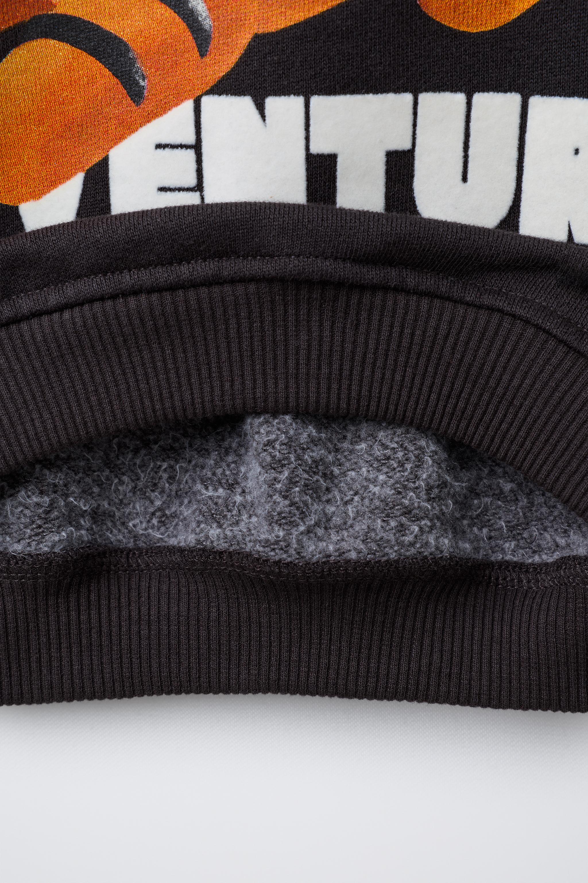 TIGER AND FLOCKED TEXT PRINT SWEATSHIRT - Anthracite grey