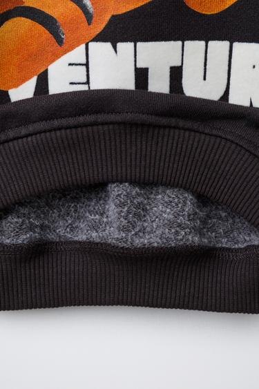 SWEAT À IMPRIMÉ TIGRE ET INSCRIPTION FLOQUÉE - Gris anthracite de Zara - Image 3