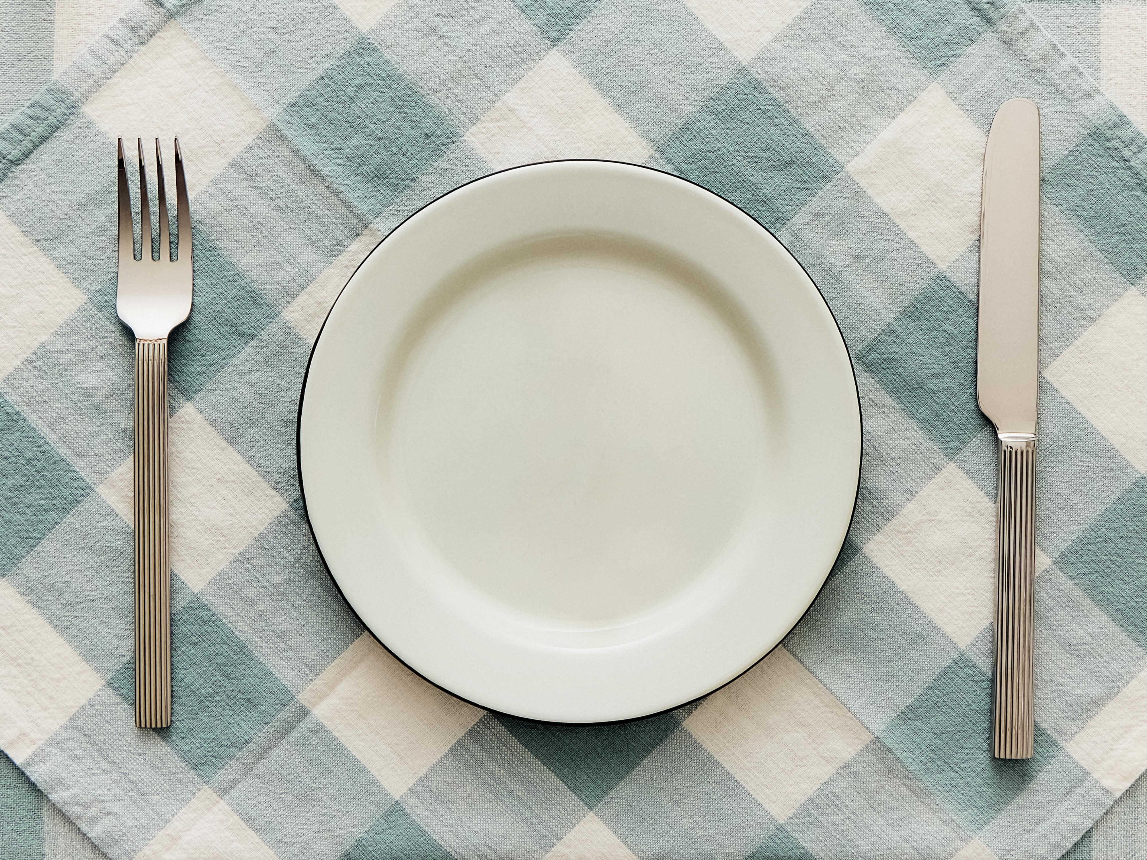 CHECK COTTON TABLECLOTH — Blue