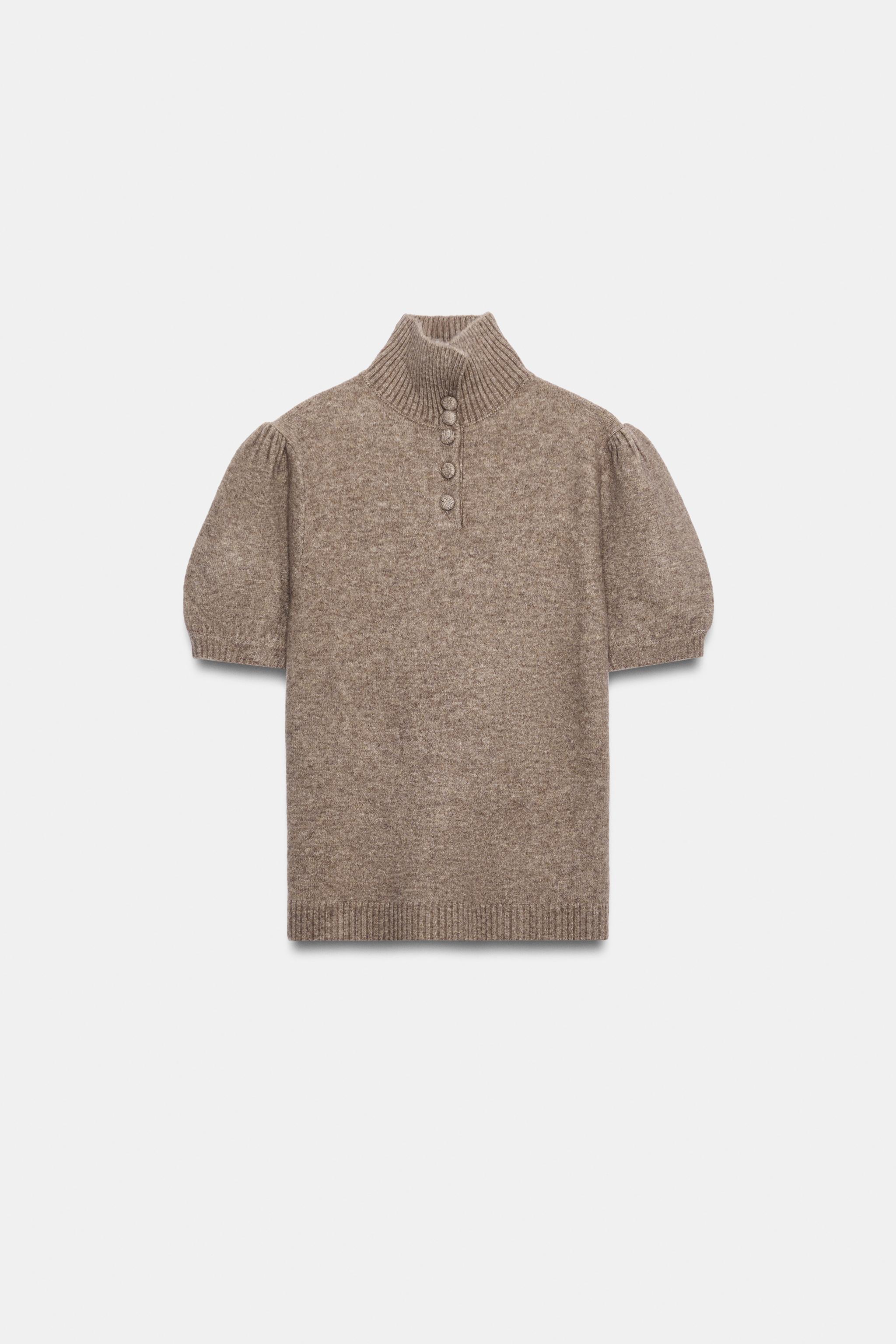 SHORT SLEEVE KNIT SWEATER