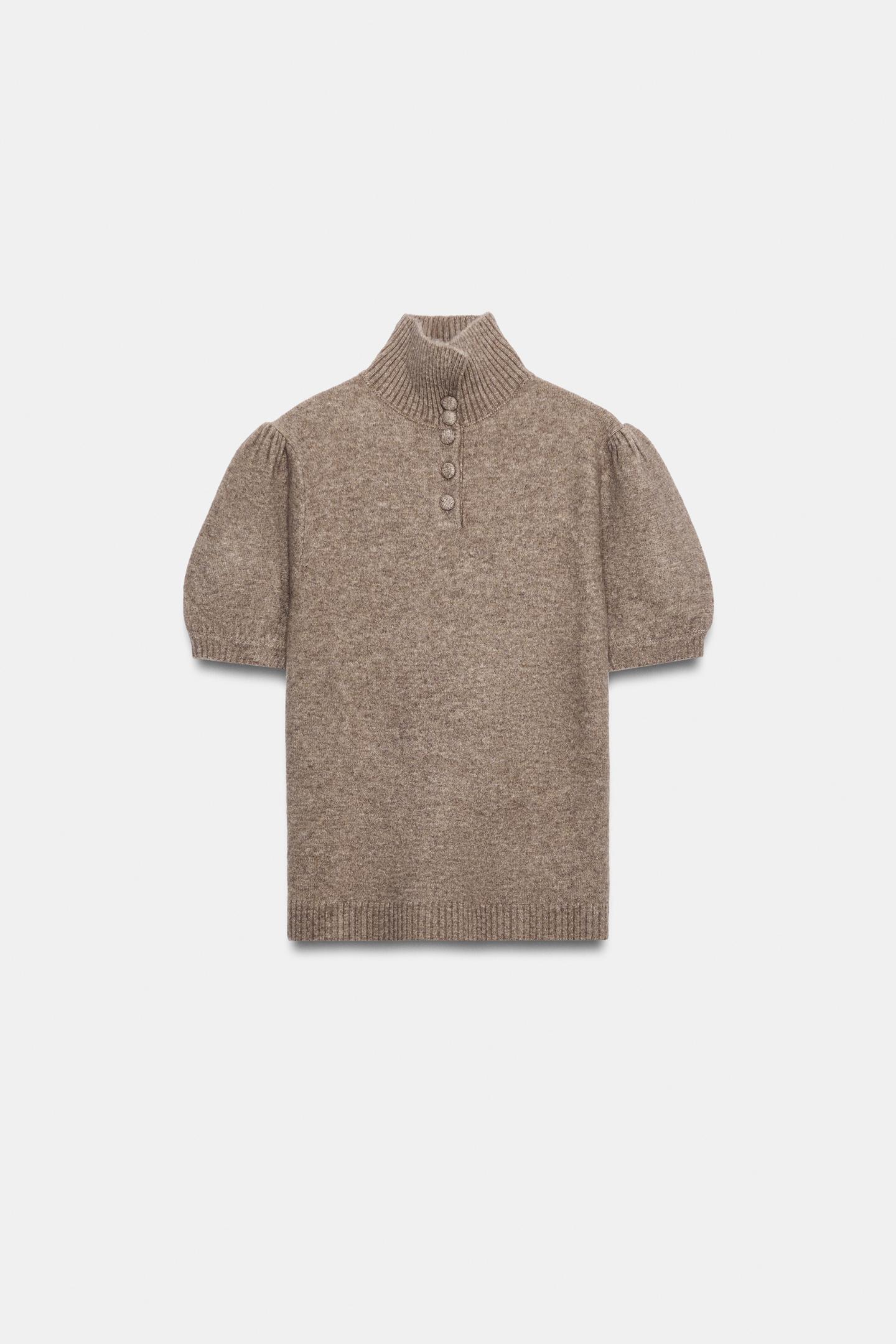Женский свитер Zara Short Sleeve Knit, цвет: Серо-коричневый коричневый — фото 6