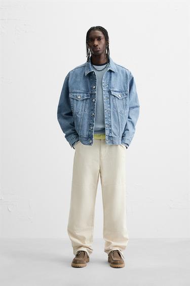 EMBROIDERED CARPENTER POCKET TROUSERS - Ecru by Zara - Image 0