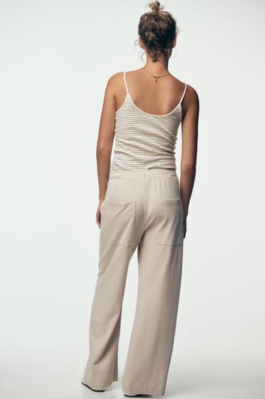 PANTALON DROIT RUSTIQUE - Sable de Zara - Image 3