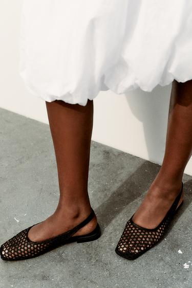 BRAIDED SLINGBACK BALLET FLATS - Black by Zara - Image 0