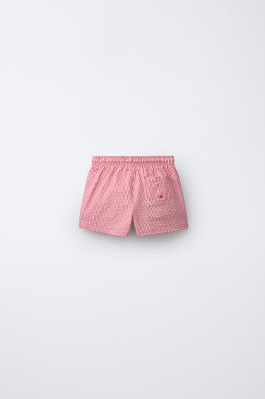 1-6 ANS/ SHORT DE BAIN SEERSUCKER À RAYURES - Corail de Zara - Image 1