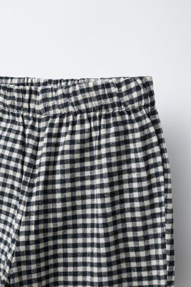 6-14 ANS/ PYJAMA COMBINÉ EN MOLLETON ET CARREAUX VICHY - Noir / Écru de Zara - Image 6