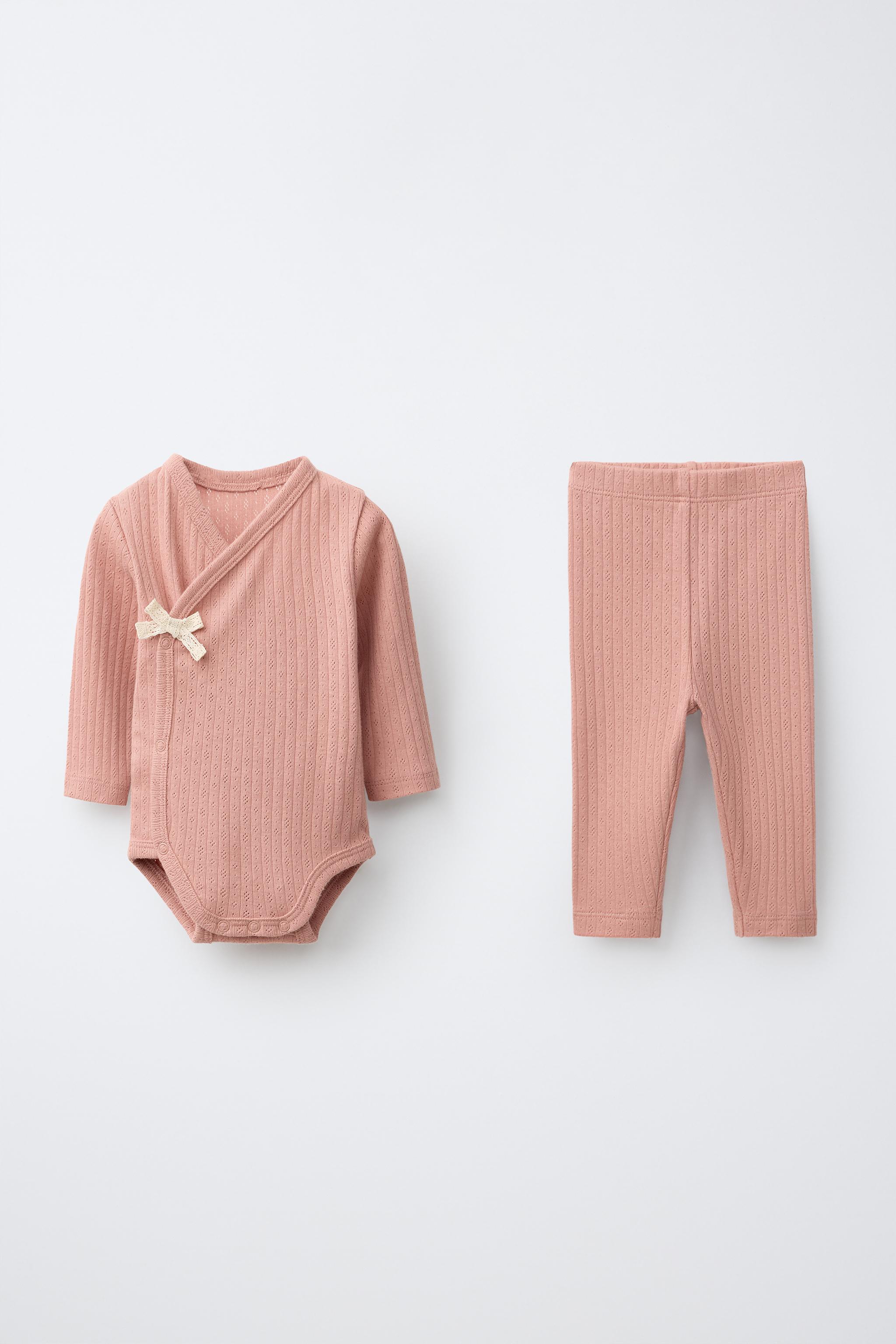 POINTELLE WRAP BODYSUIT AND LEGGINGS SET