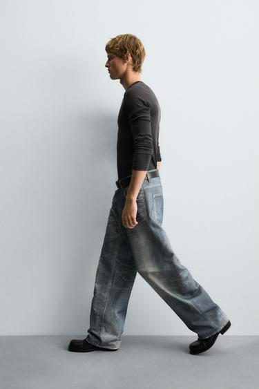 JEAN BAGGY FIT IMPRIMÉ - Bleu roi de Zara - Image 5