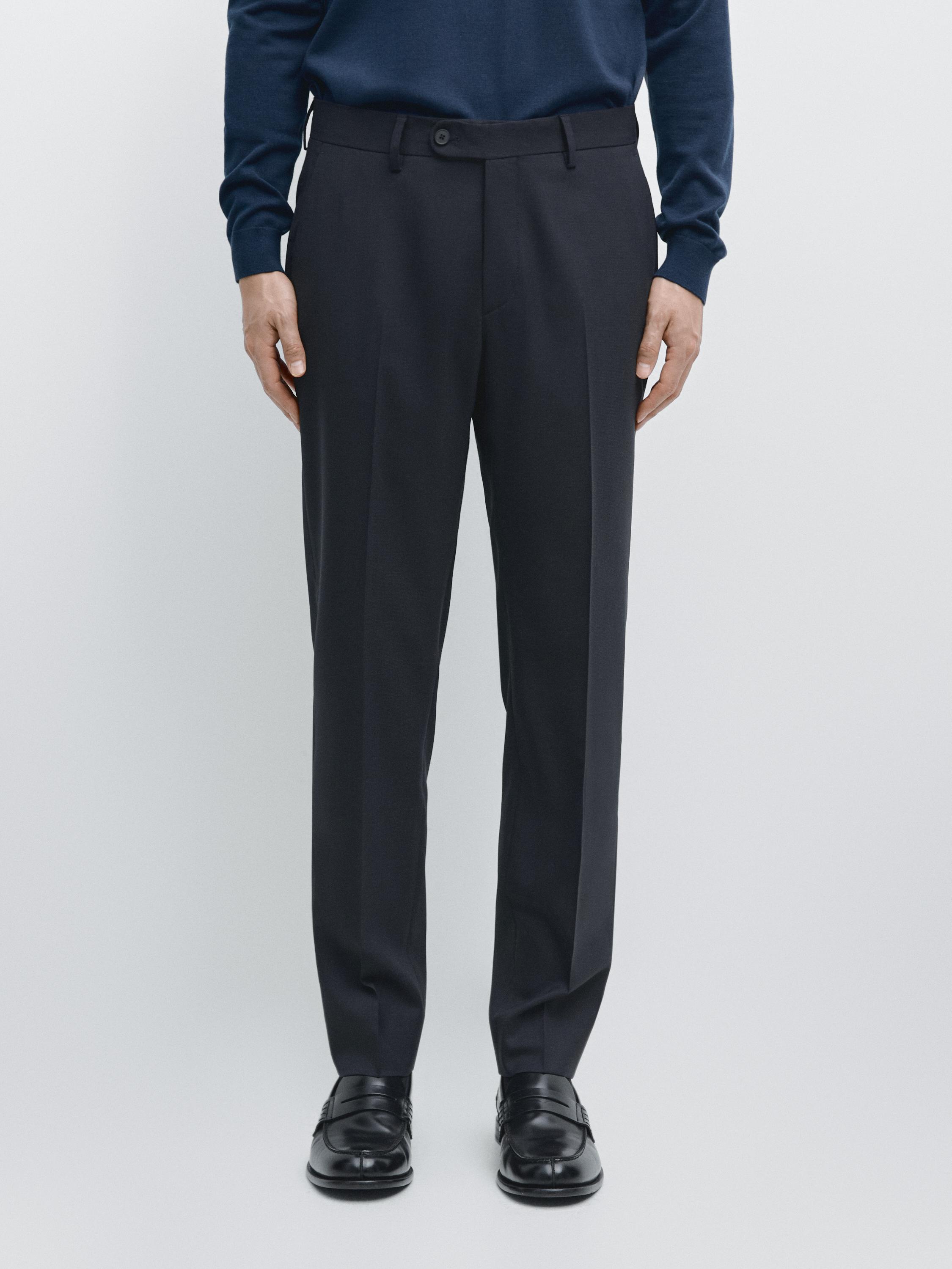Cool wool blend suit trousers