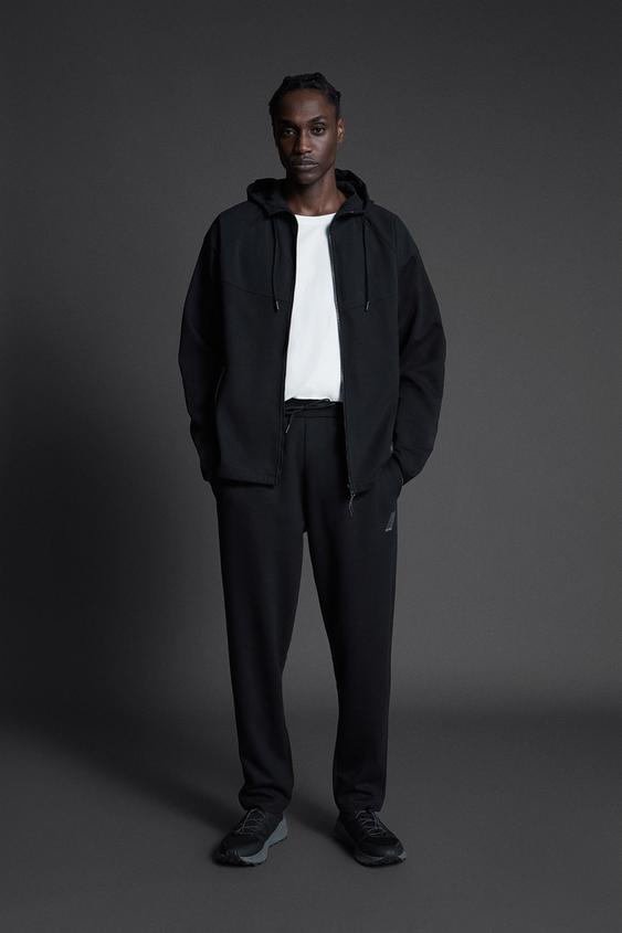 CONTRASTING TECHNICAL SWEATSHIRT - Black | ZARA United States