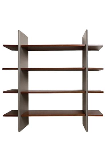 STEEL AND WOOD SHELF - Silver by Zara
