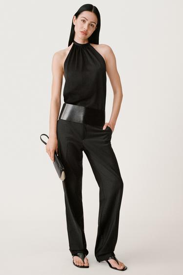 Zara TIED HALTER TOP 50TH ANNIVERSARY - Black