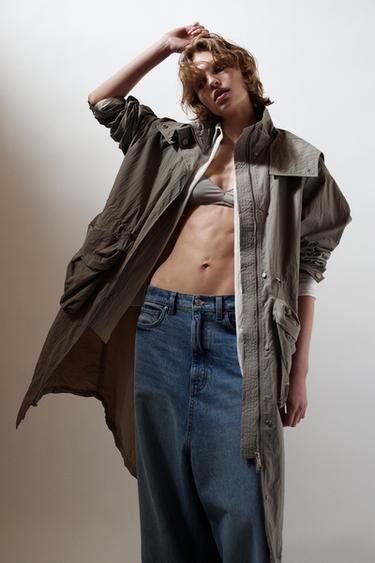 ПАРКА С КАПЮШОНОМ И КАРМАНАМИ — ZW COLLECTION — СЕРЫЙ от Zara — изображение 0