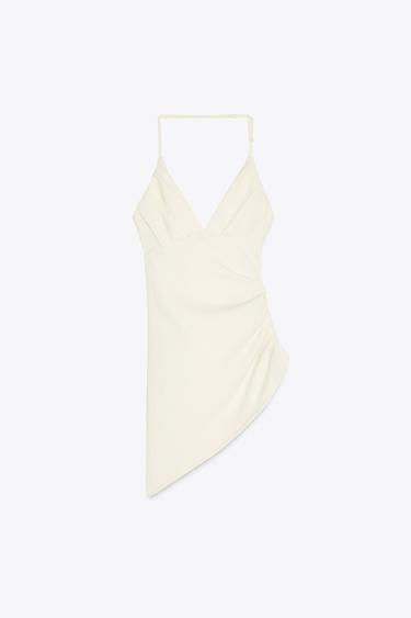 ASYMMETRIC GATHERED STRETCH TOP - Sea green by Zara