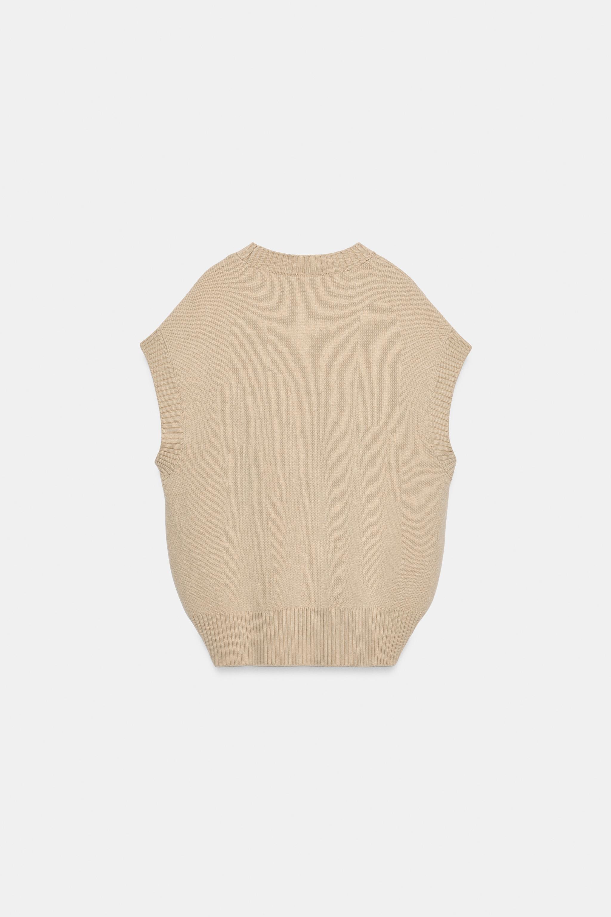 Zara YÜNLÜ OVERSIZE YELEK görsel 6