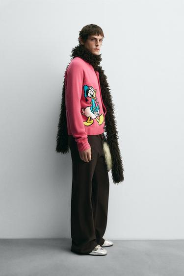 DONALD DUCK WOOL CARDIGAN HARRY LAMBERT FOR ZARA X DISNEY - Pink by Zara - Image 4