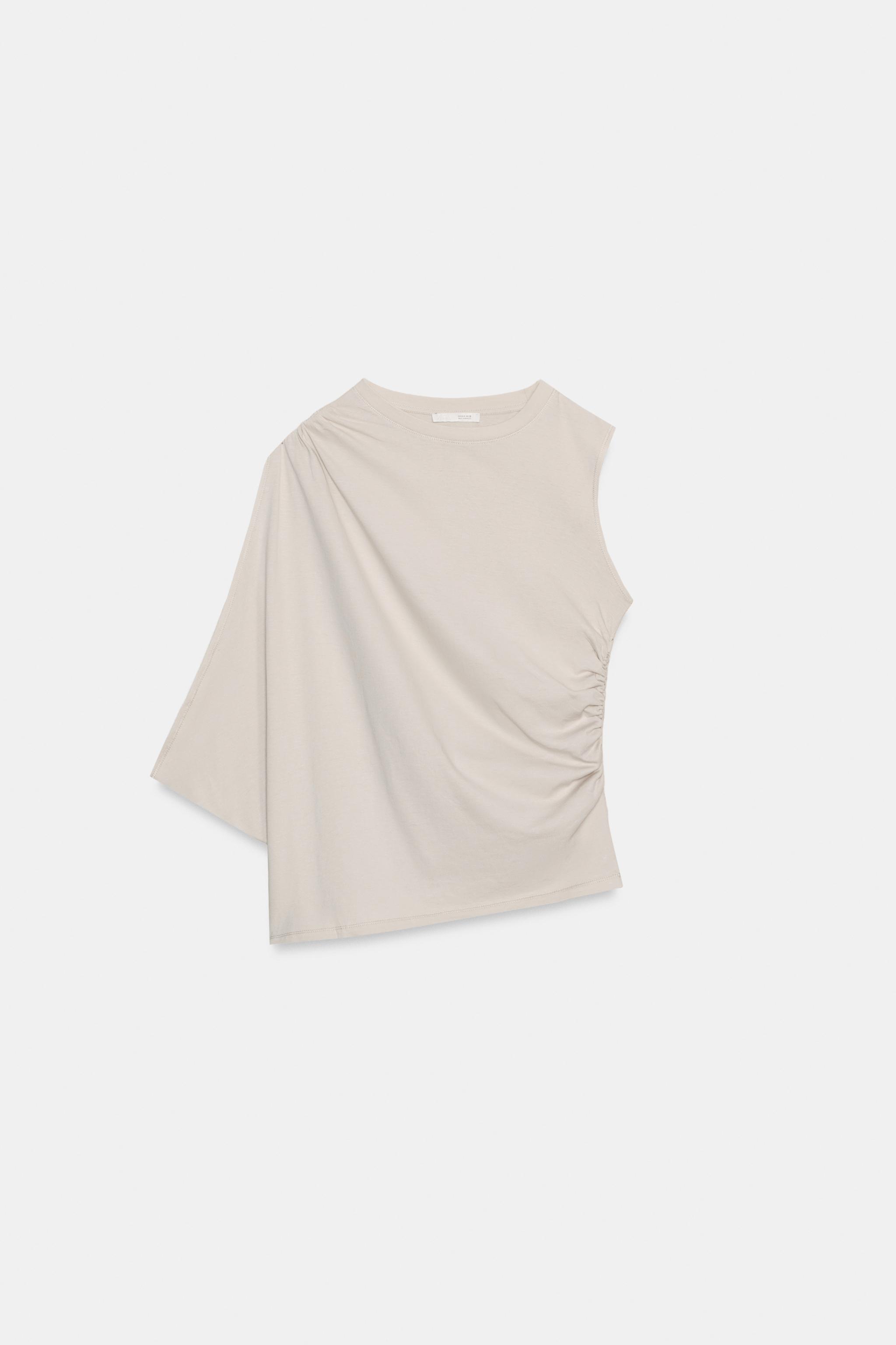 DRAPED ASYMMETRIC TOP - Yellow | ZARA United States
