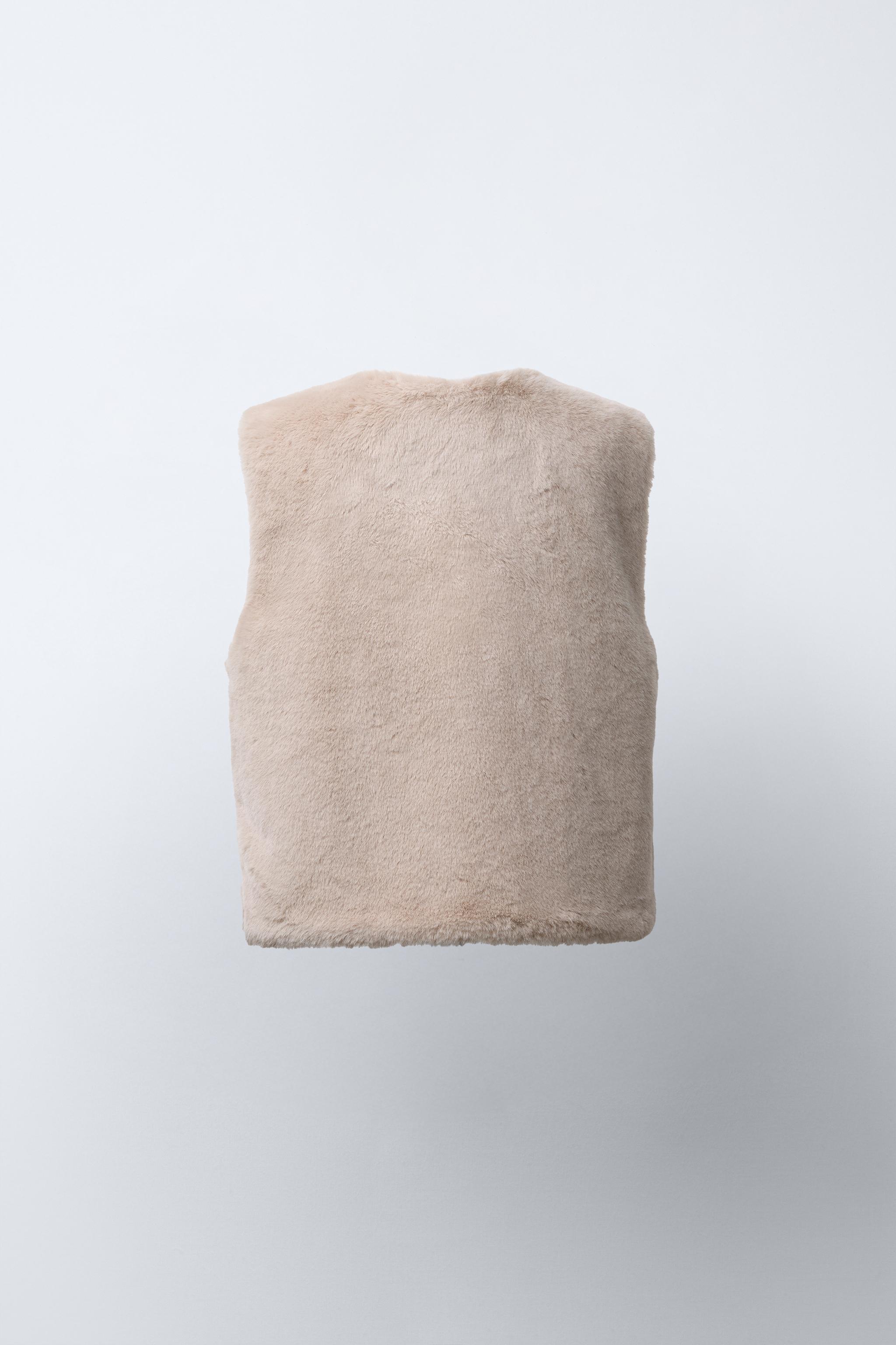 ESMOK A line fur vest beige 新品タグ付き Denny&Dora Women's Shearling Sleeveless Vest Winter Leather