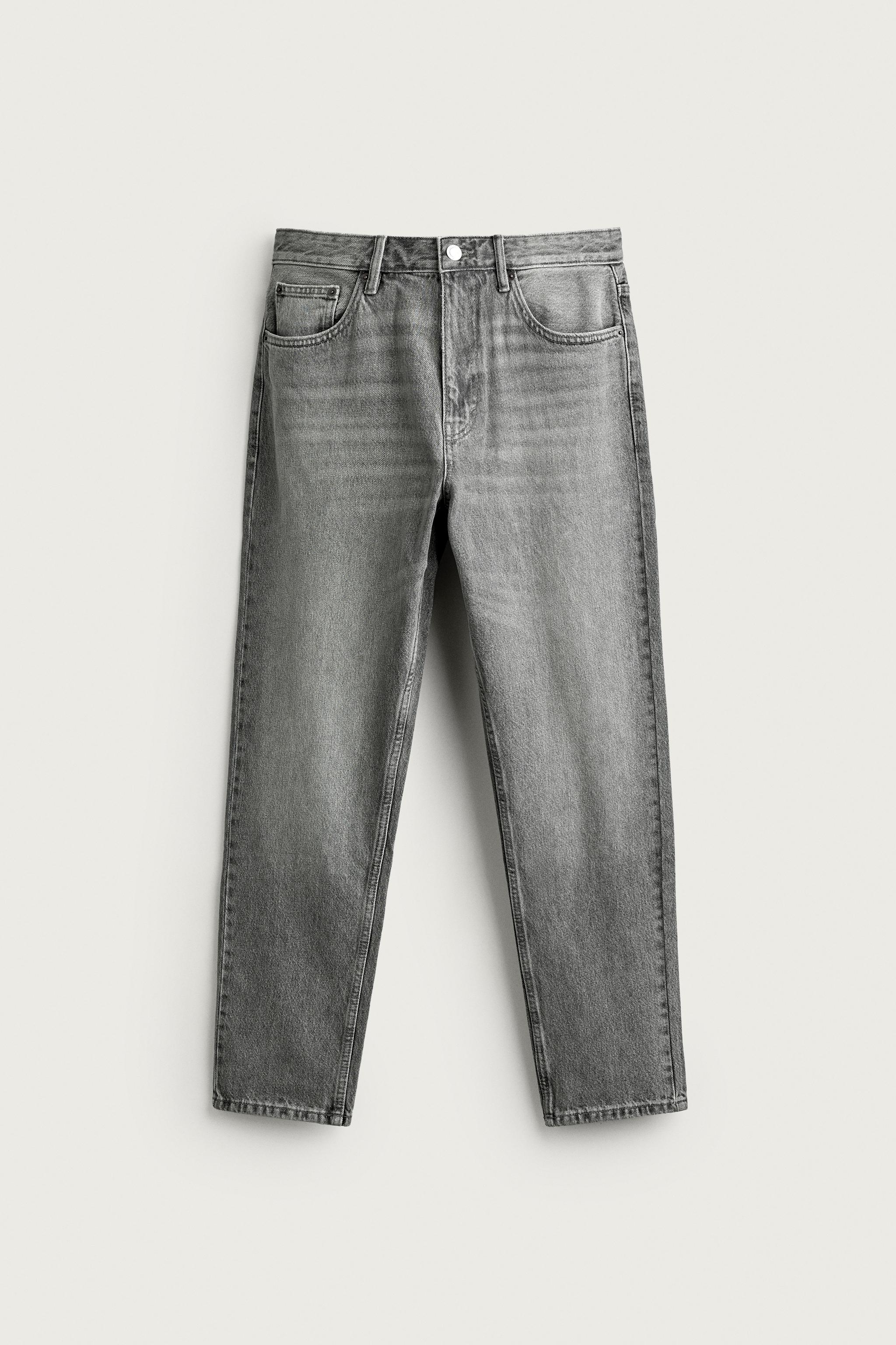 SLIM TAPERED FIT JEANS — Grey