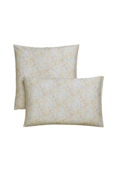 MINI FLORAL PRINT SATEEN PILLOWCASE - Oyster-white by Zara