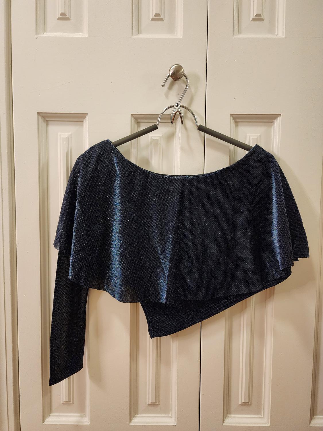 OFF SHOULDER ASYMMETRICAL LAYERED SPARKLY TOP - Image 3