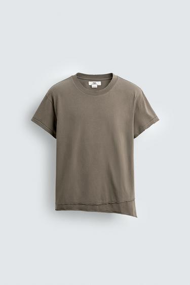 IRREGULAR FINISH T-SHIRT - Stone by Zara - Image 6