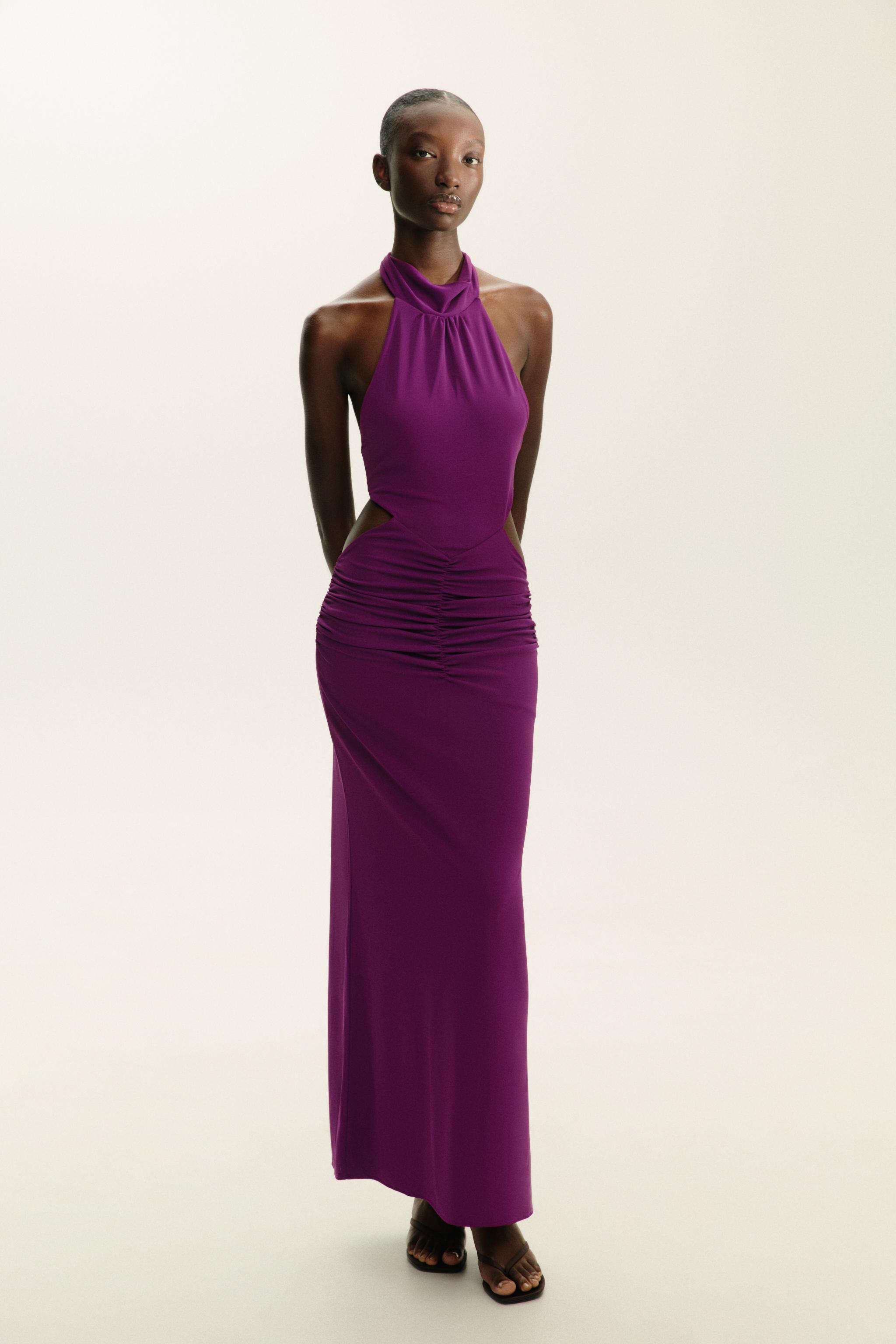 Vestido Lila Vestido Zara Morado Lunares Vestido Morado Zara