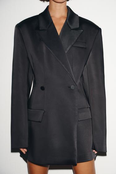 MULTI-POSITION BUTTON SATIN BLAZER - Black by Zara - Image 3