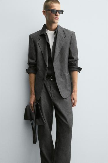 BLAZER COSTUME 100 % LIN - Gris chiné de Zara - Image 5
