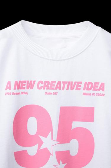 T-SHIRT MIT TEXT-PRINT - Weiß von Zara