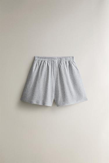 Zara REVERSIBLE COTTON SHORTS - Gray