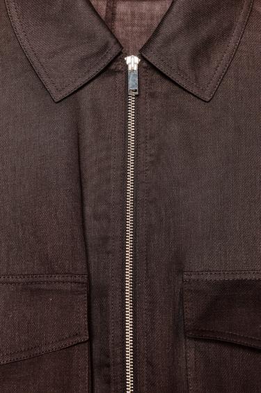 VESTE ZIPPÉE AVEC RAMIE - Marron de Zara - Image 6
