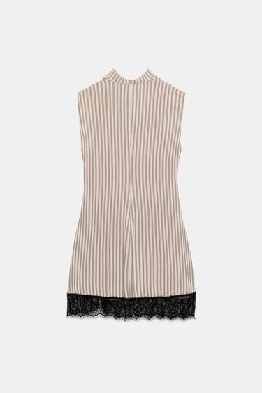MINI STRIPED LACE DRESS - Pink by Zara - Image 8
