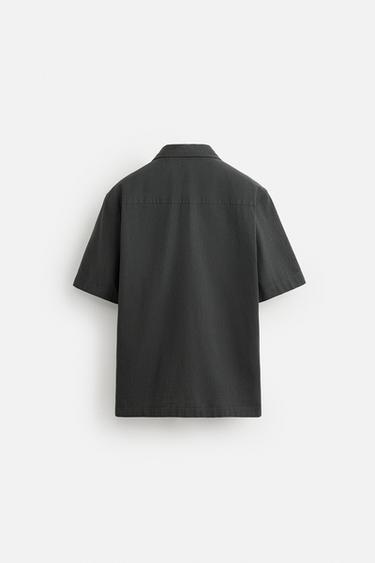 COTTON/LINEN SHIRT - Anthracite grey by Zara - Image 1