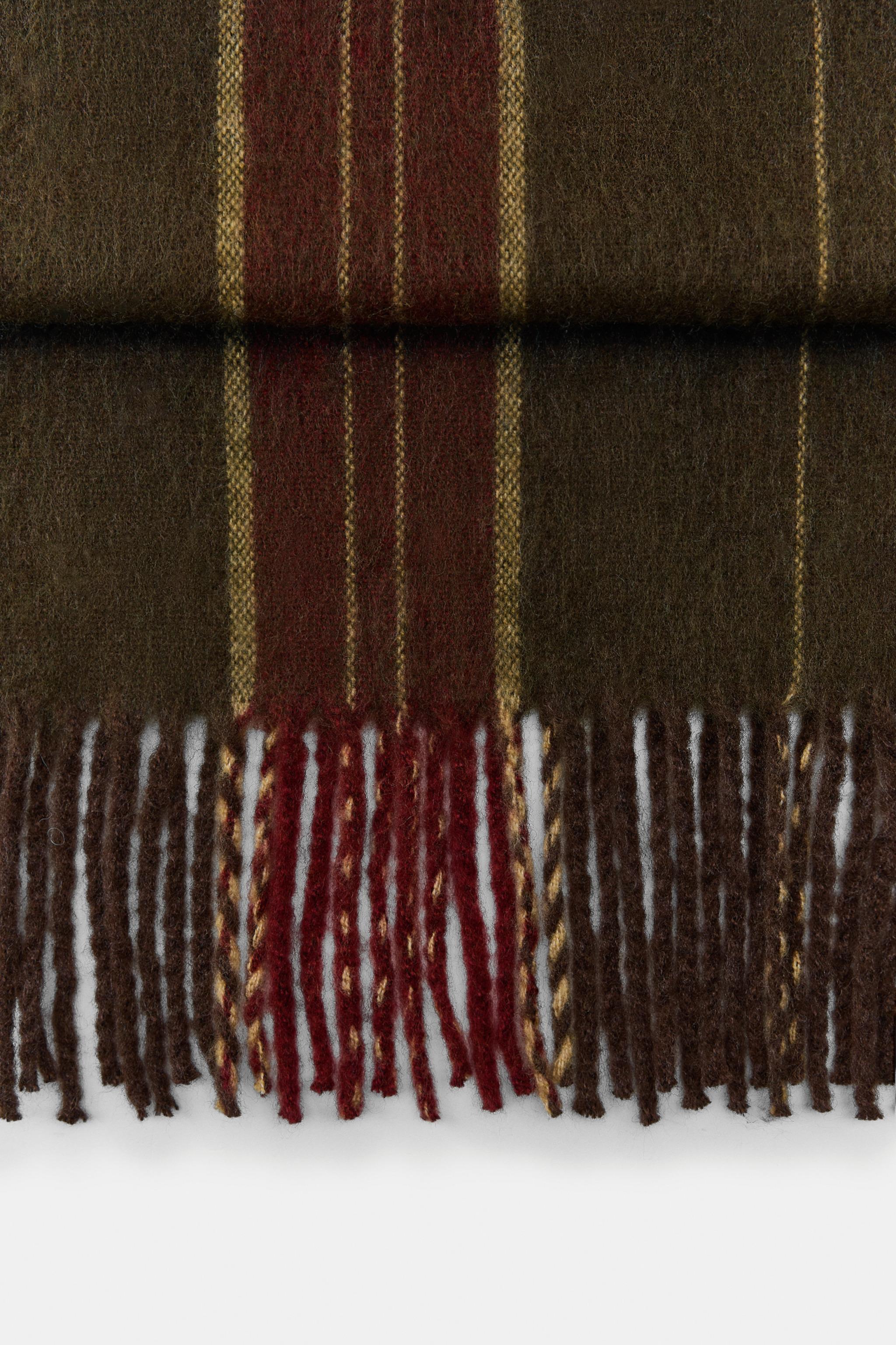 ÉCHARPE À CARREAUX ET FRANGES