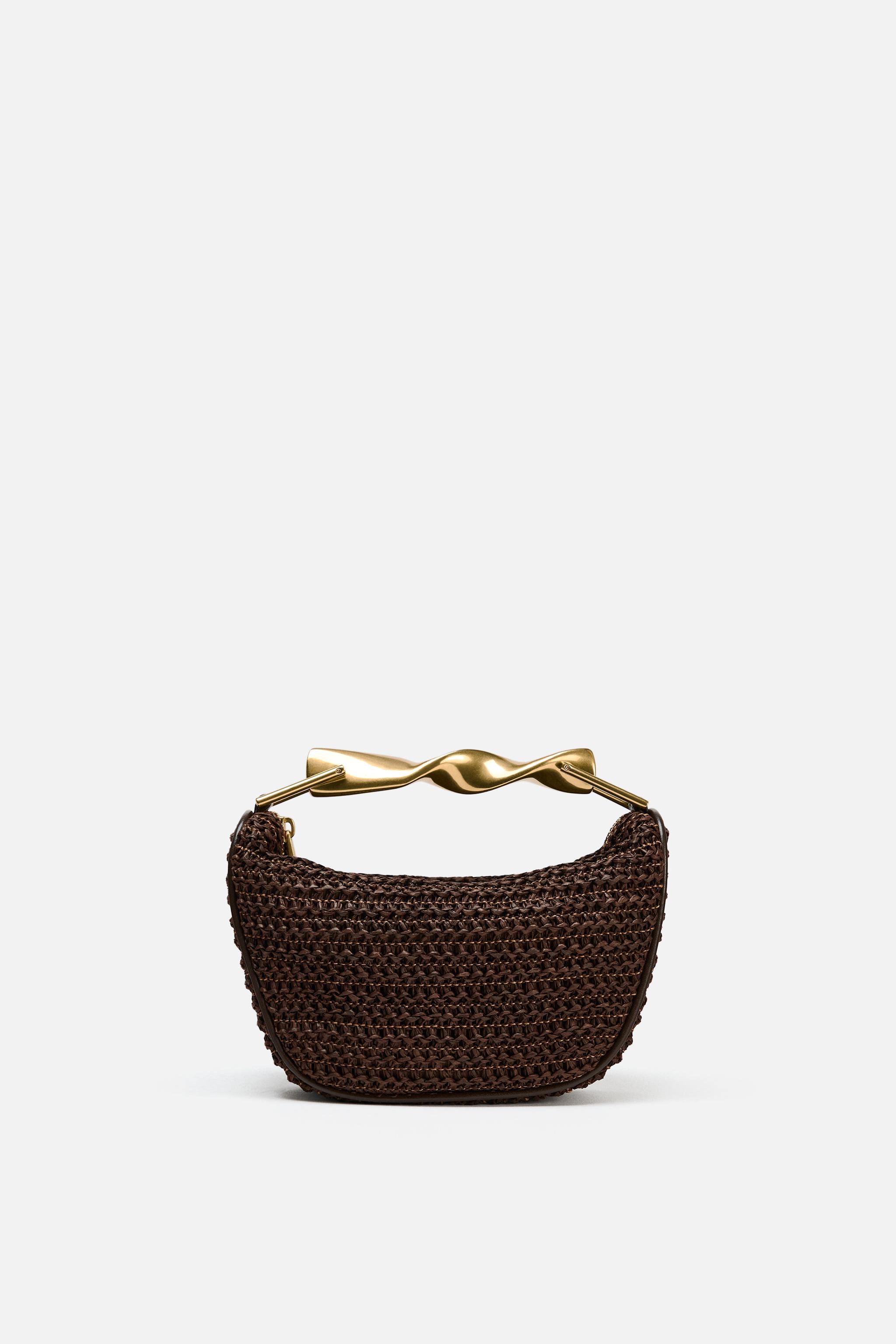 【ZARA】メタルハンドル スプリットスエード ミニボストンバッグ メタルハンドル スプリットスエード ミニボストンバッグ