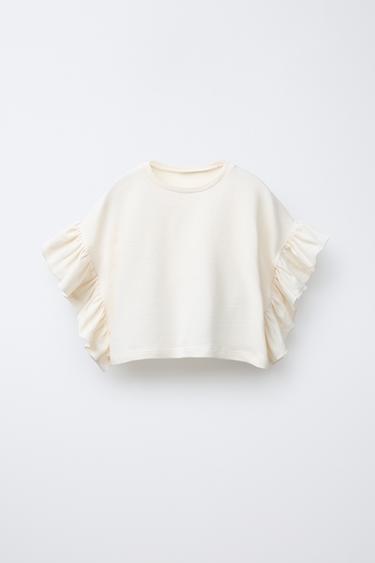 CAMISETA VOLANTES - Beige claro de Zara