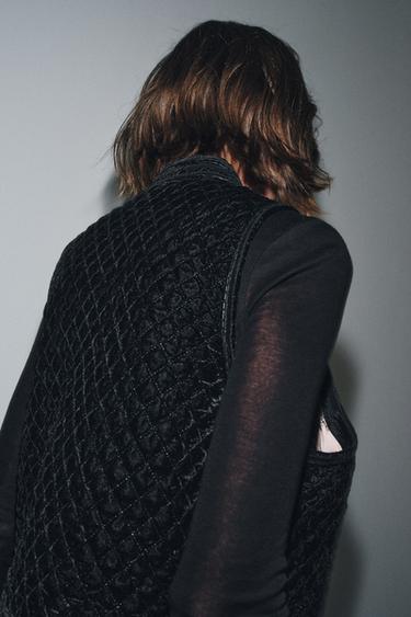GILET EN VELOURS BRODÉ ZW COLLECTION LIMITED EDITION - Noir de Zara - Image 2