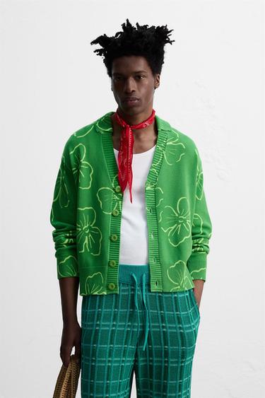 Zara FLORAL PRINT CARDIGAN © OTIS KWAME KYE QUAICOE - Green