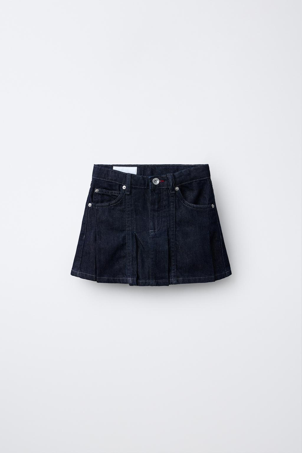 Zara Büzməli denim yubka