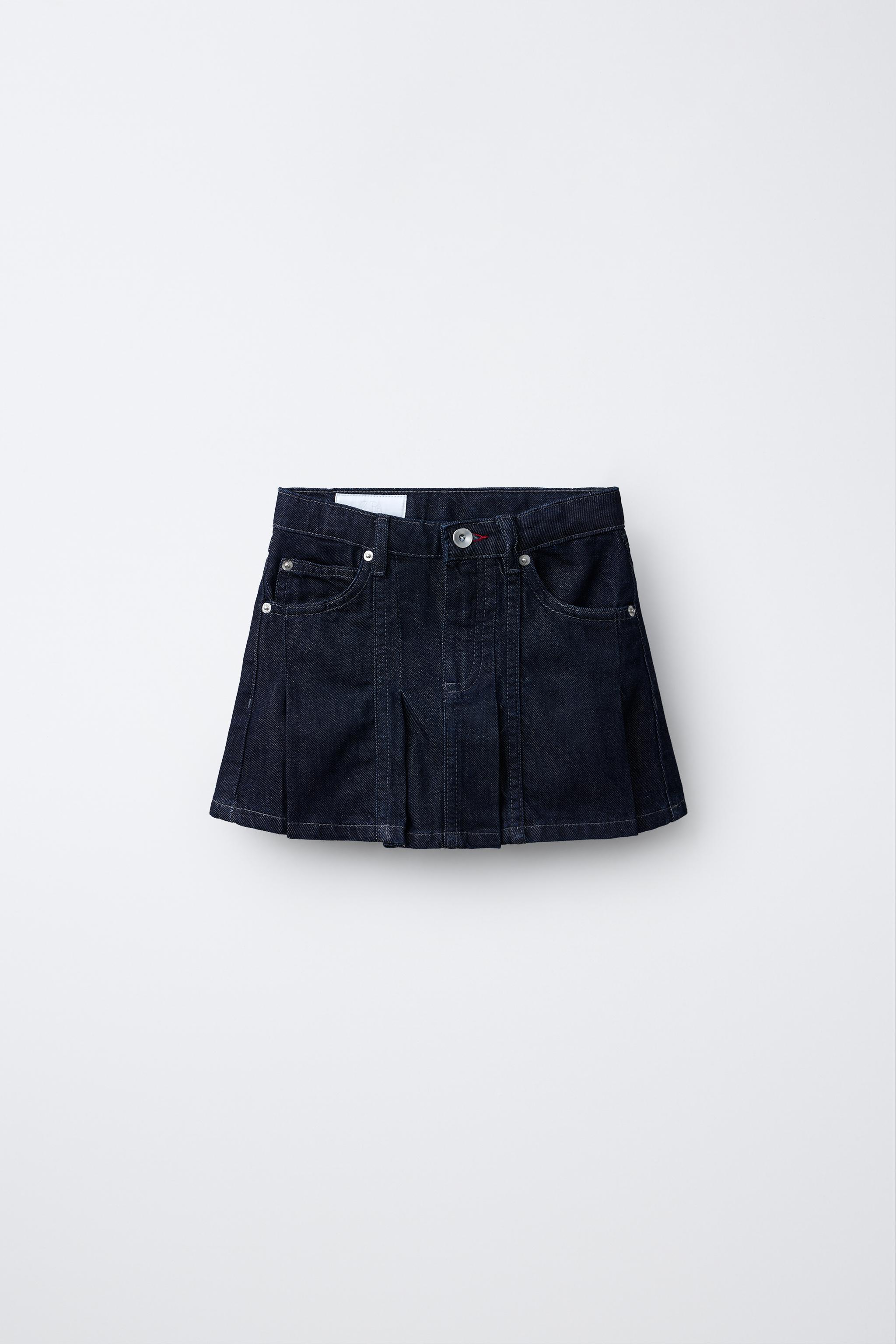 Детские юбки Zara PLEATED DENIM SKIRT — фото 2