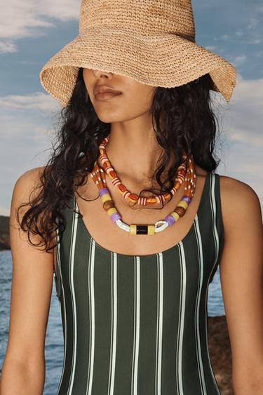 STRIPED SWIMSUIT LIMITED EDITION - Green by Zara - Image 1