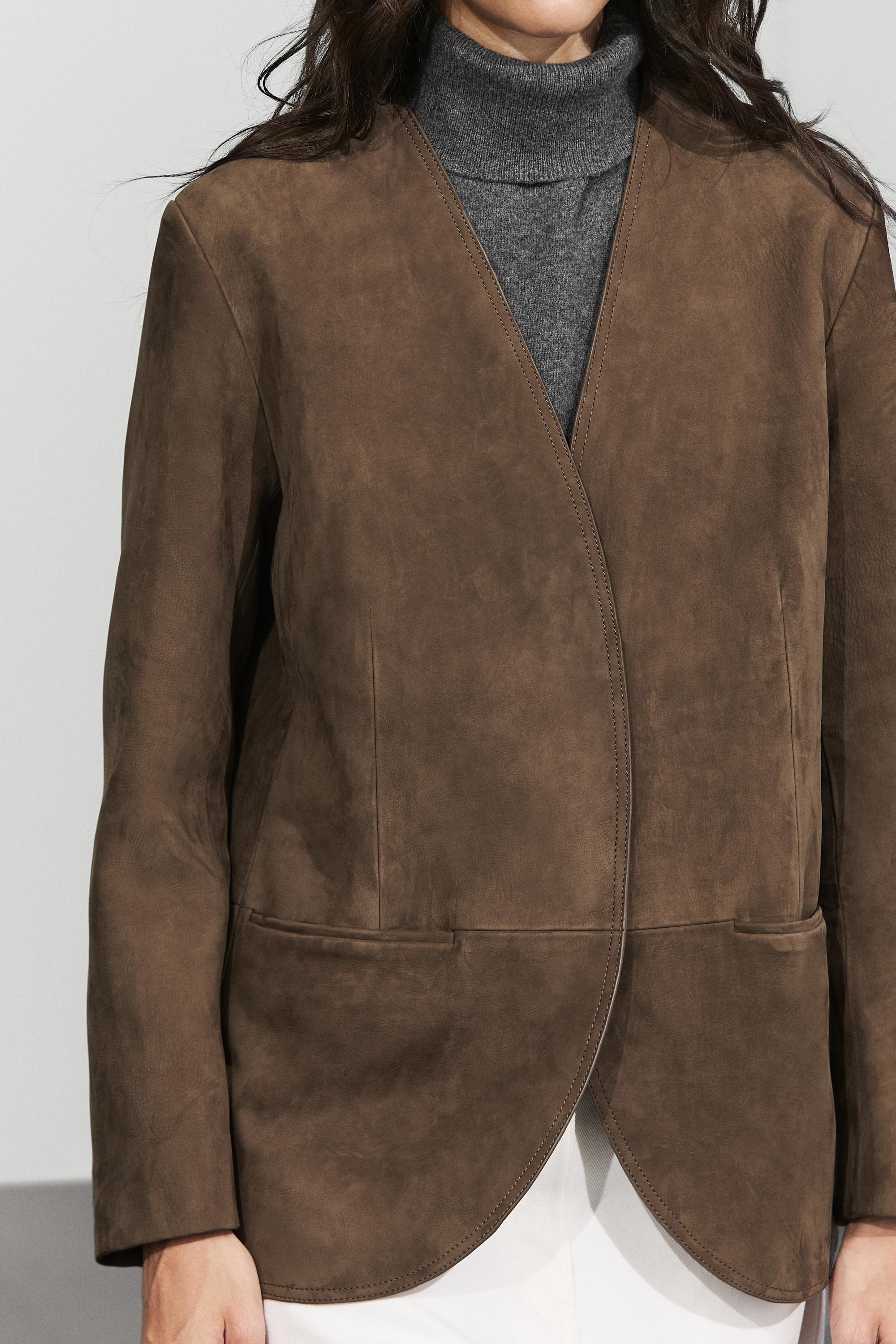 Veste en cuir et daim