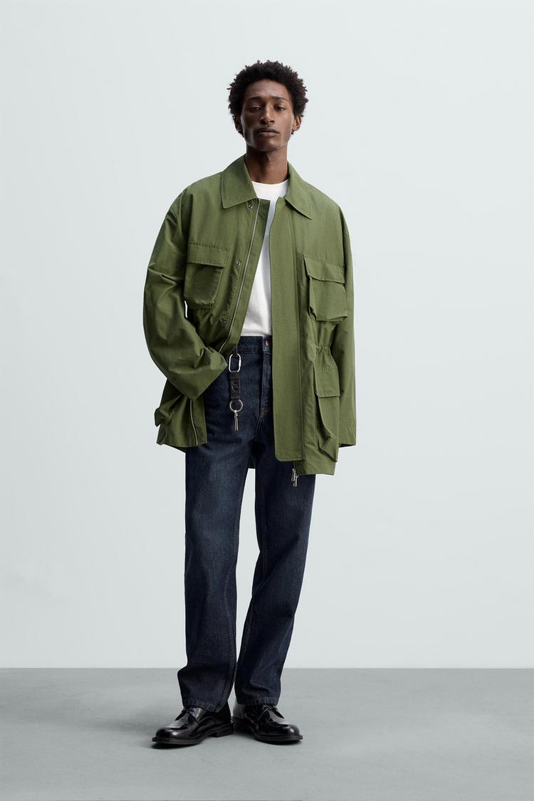 UTILITY TECHNICAL PARKA Olive green ZARA New Zealand