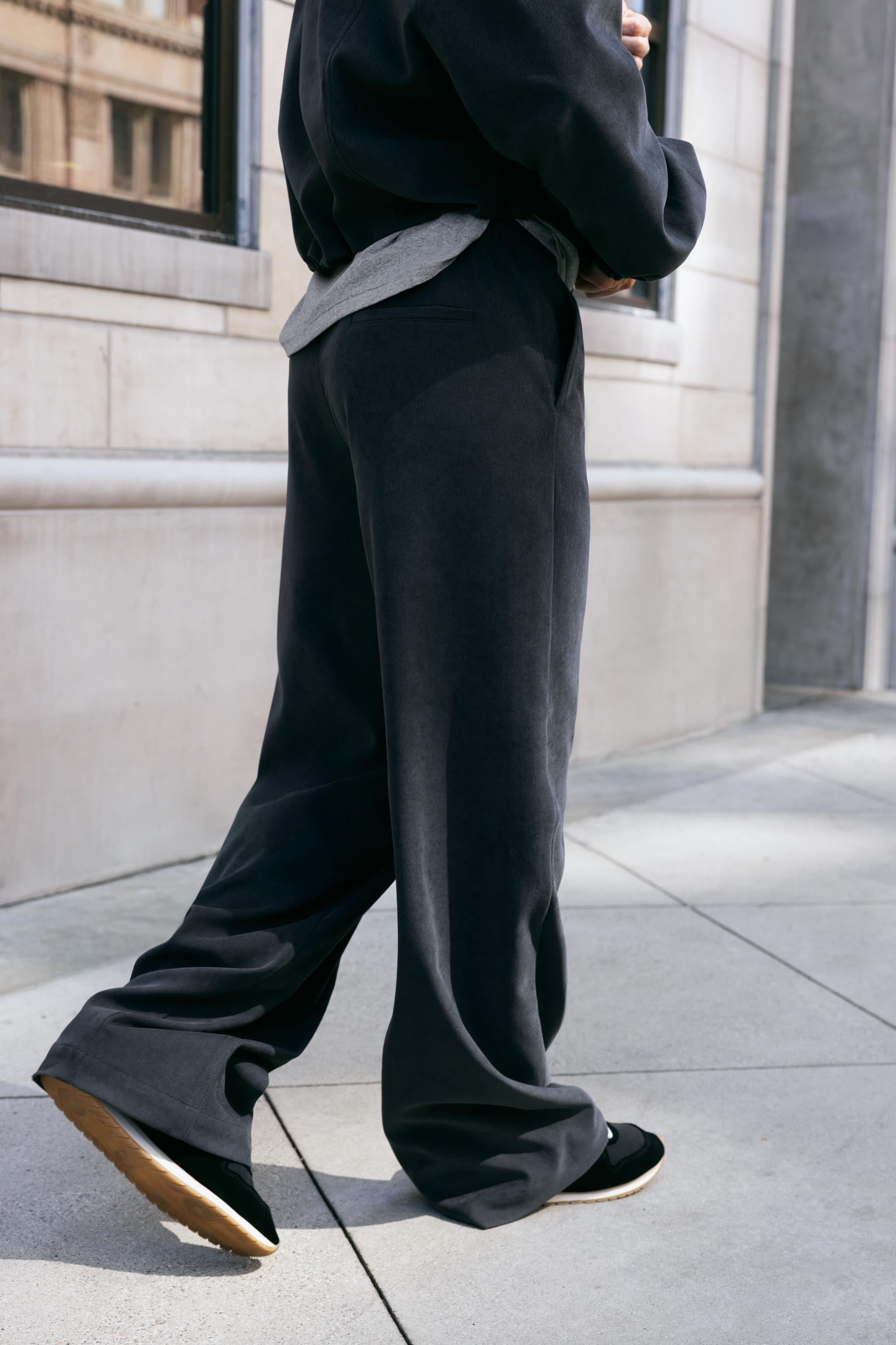 ELASTIC WAIST WIDE LEG PANTS