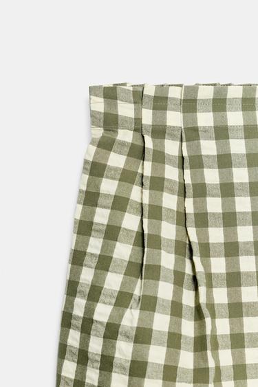 SHORT À CARREAUX VICHY - Vert moyen de Zara - Image 7