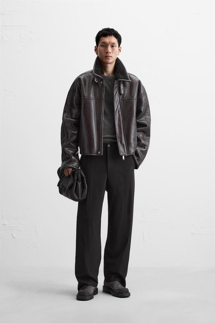 Doubleface Jacke Zara Felljacke Damen Biker Jacket Lederblazer