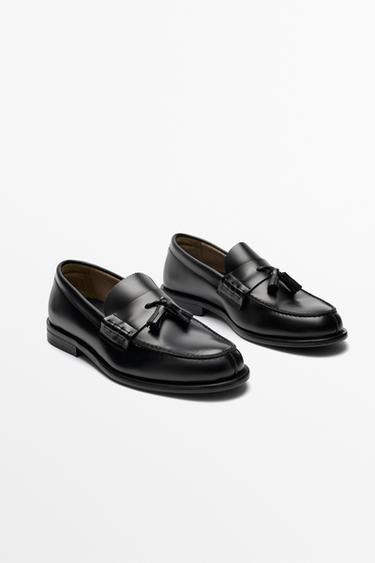 Leather tassel loafer — Black 2