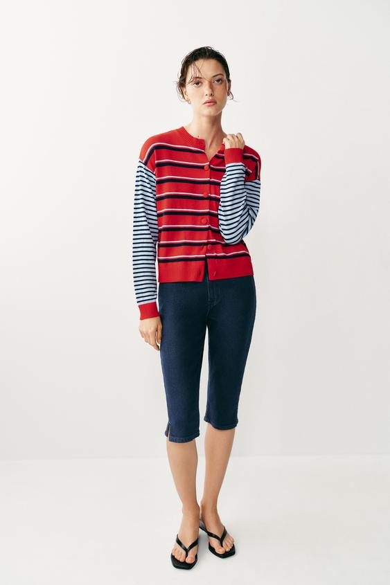CHAQUETA PUNTO RAYAS - Multicolor de Zara - Imagen 0