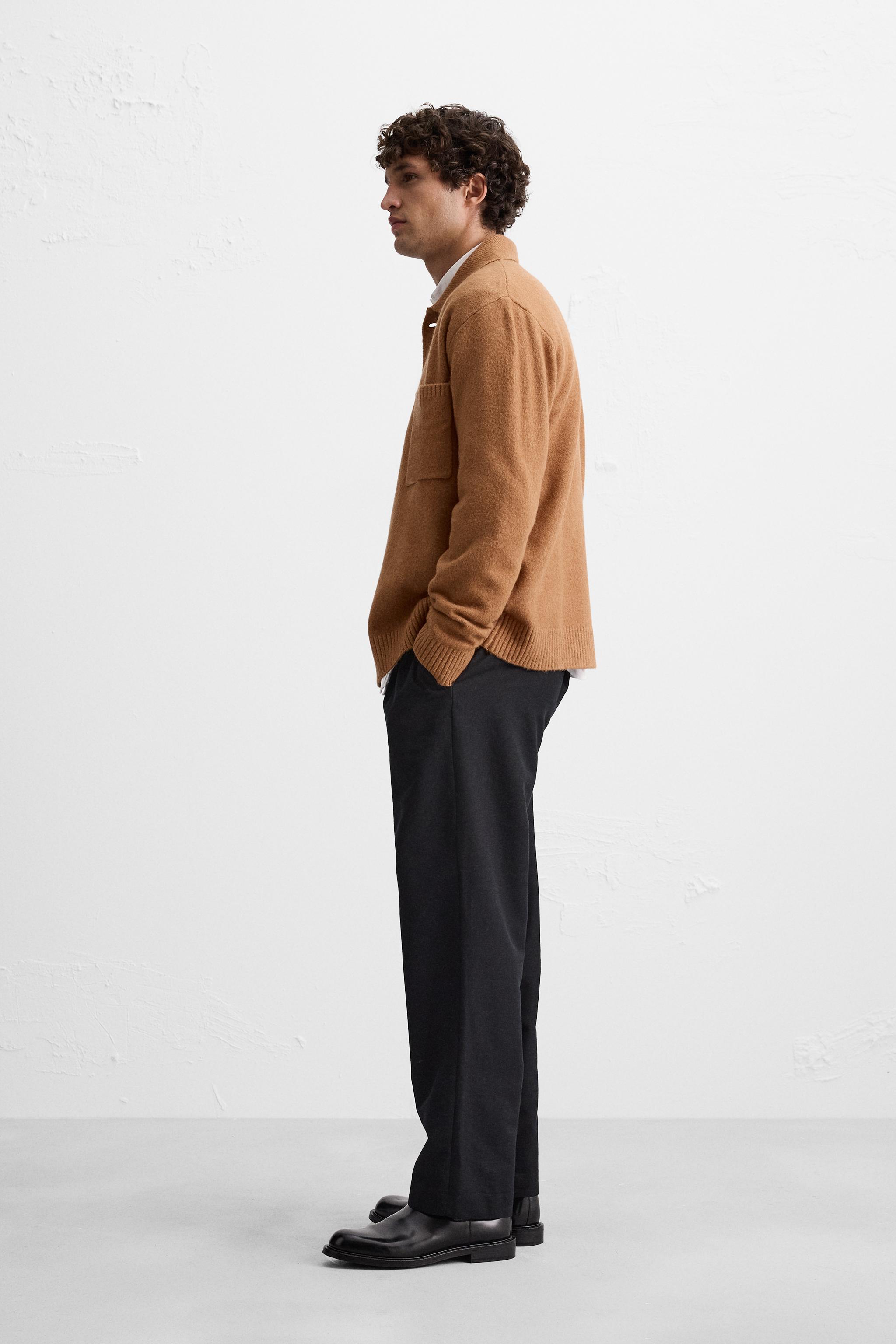 ニット パッチポケット ジャケット - キャラメル | ZARA Japan